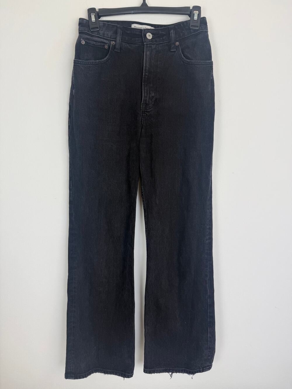 Abercrombie & Fitch Womens 90s Relaxed High Rise Curve Love Black Jeans 25, 0S